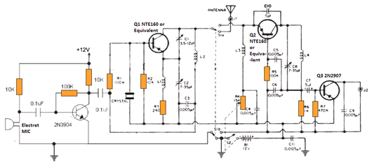 無線收發(fā)電路圖